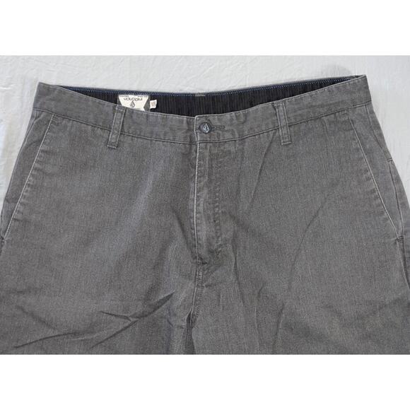 Volcom Flat Front Chino Skate Shorts. Perfectly Faded Gray, Men's Size 36. GUC!! - Picture 5 of 5